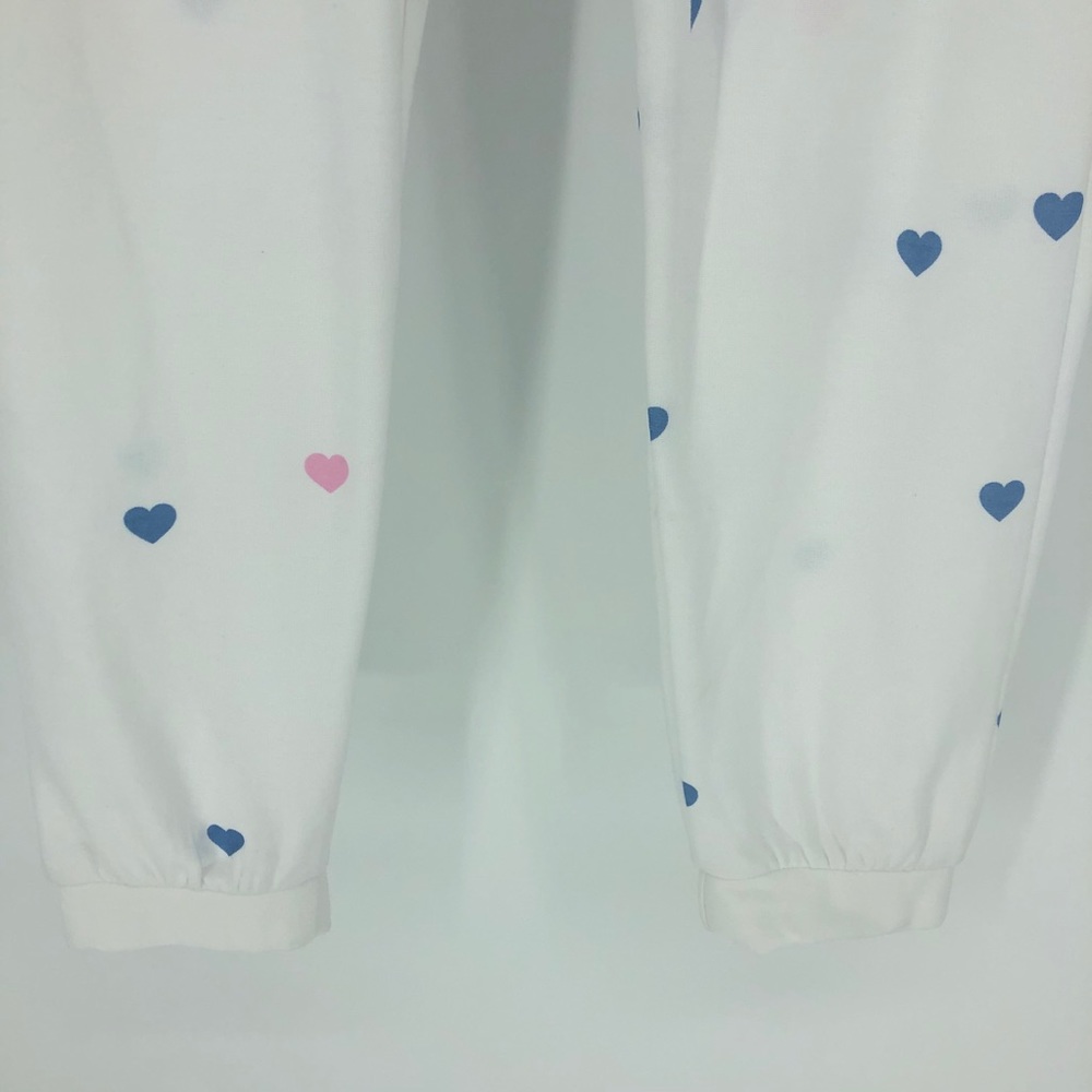 CHASER NWT COZY KNIT HEART PRINT LOUNGE PANTS WHIT - Picture 6 of 9